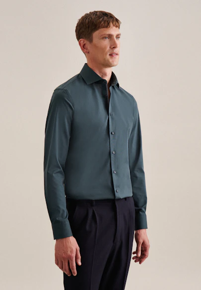 Slim Chemise d'affaires Uni in Grün |  Seidensticker Onlineshop