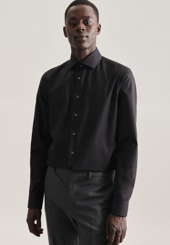 Slim Business shirt Uni in Black | Seidensticker online shop