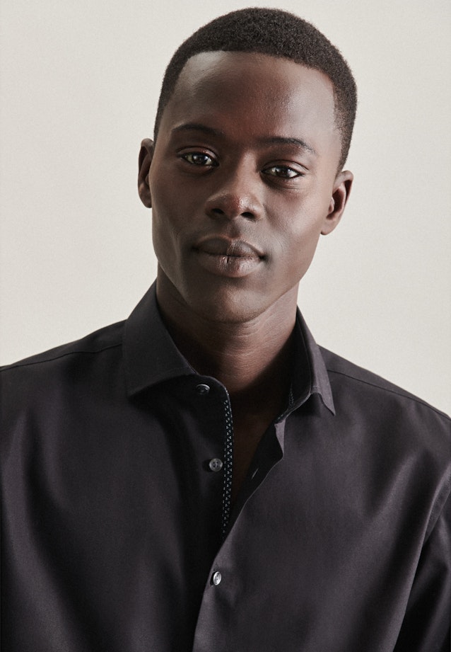 Slim Business Hemd Uni in Schwarz |  Seidensticker Onlineshop