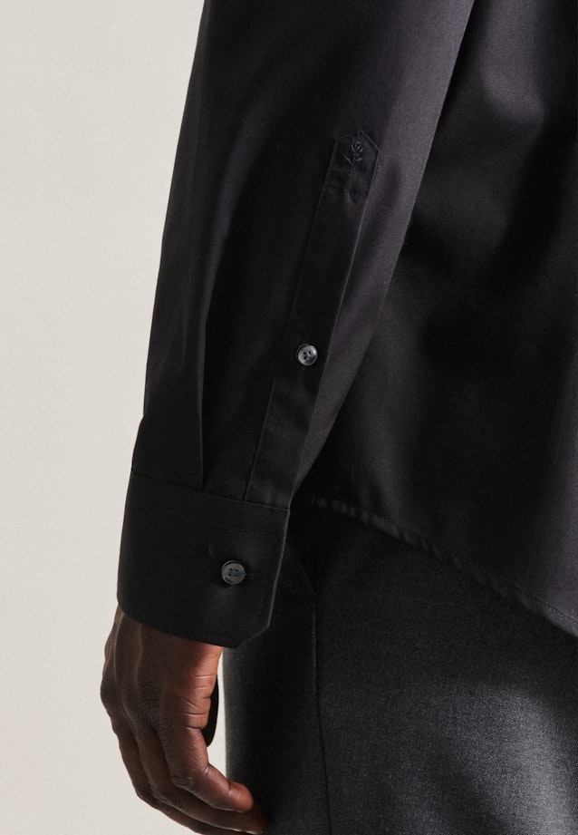 Slim Business Hemd Uni in Schwarz |  Seidensticker Onlineshop