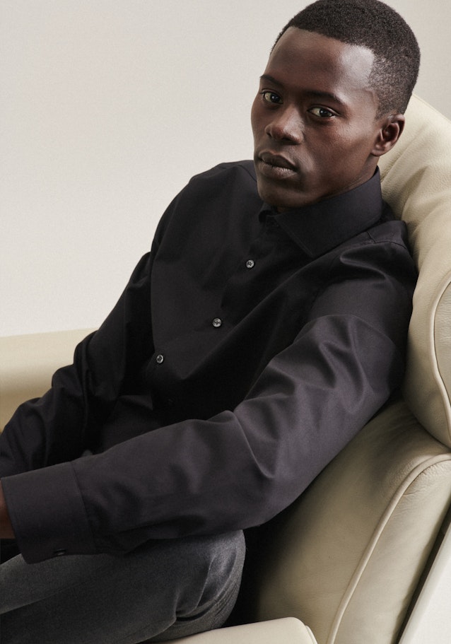 Slim Business Hemd Uni in Schwarz | Seidensticker Onlineshop