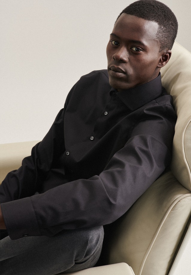 Slim Business Hemd Uni in Schwarz |  Seidensticker Onlineshop