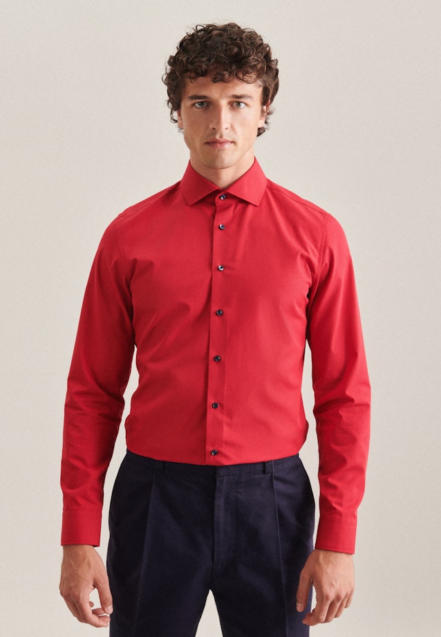 Chemise Business Slim Popeline Col Kent in Rouge |  Seidensticker Onlineshop