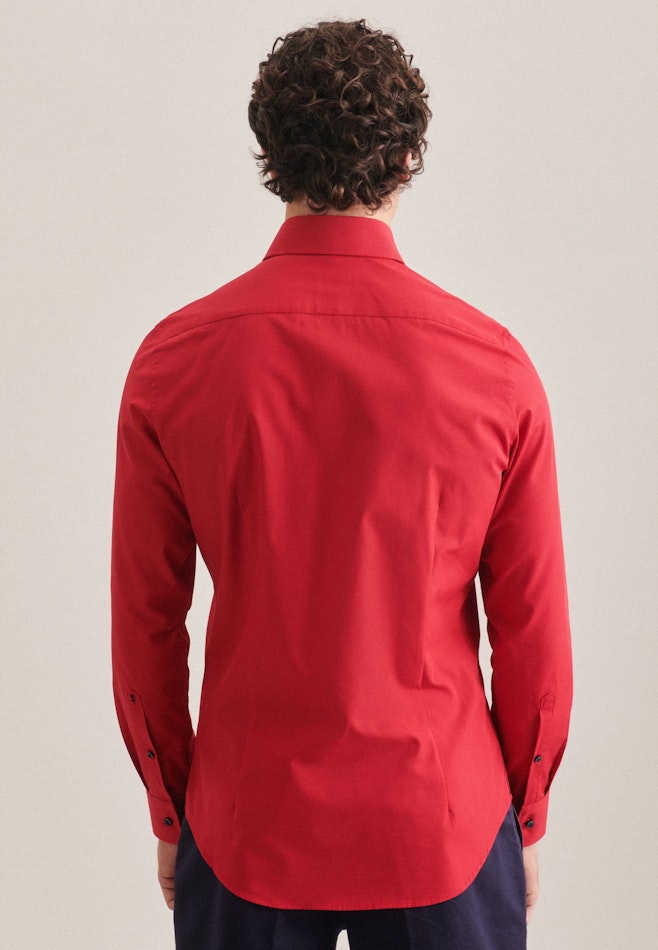 Non-iron Poplin Business Shirt in Slim with Kent-Collar in Red | Seidensticker online shop