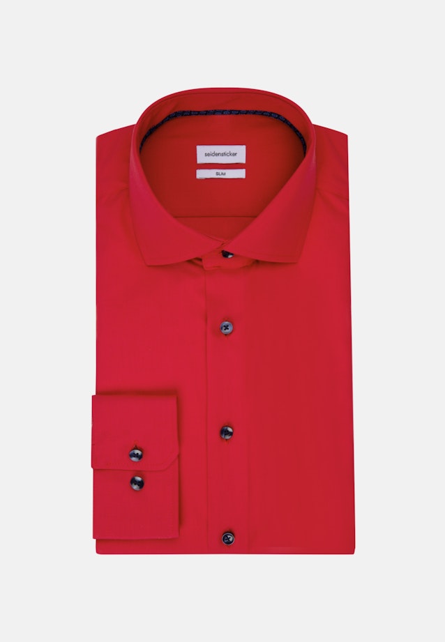 Non-iron Poplin Business Shirt in Slim with Kent-Collar in Red |  Seidensticker Onlineshop