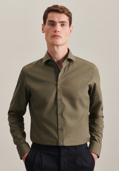 Slim Business Hemd Uni in Grün |  Seidensticker Onlineshop