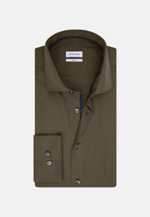 Chemise Business Slim Popeline Col Kent in Vert |  Seidensticker Onlineshop