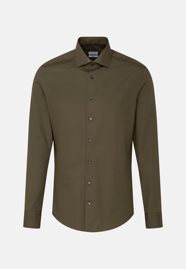 Chemise Business Slim Popeline Col Kent in Vert |  Seidensticker Onlineshop