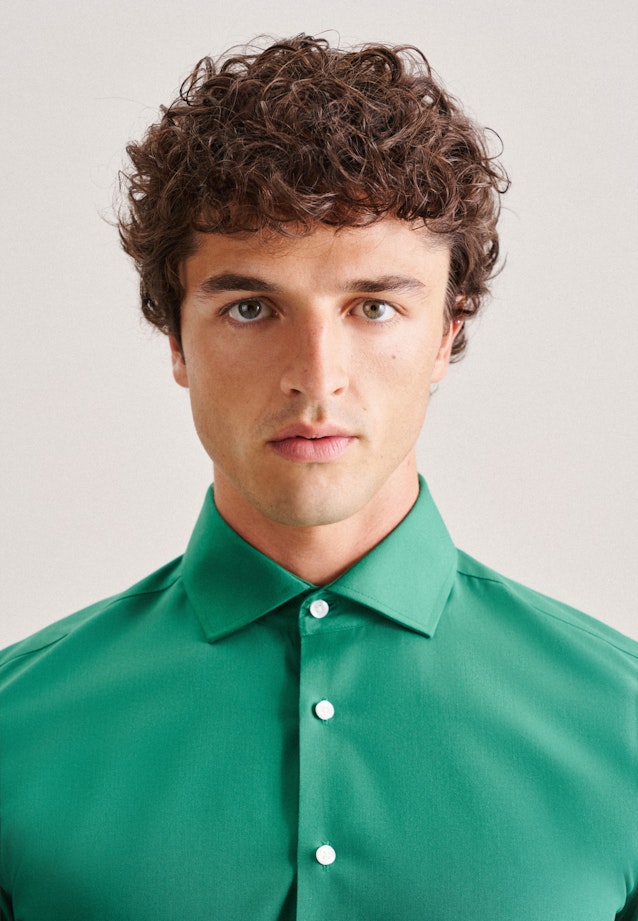 Non-iron Poplin Business Shirt in Slim with Kent-Collar in Grün |  Seidensticker Onlineshop