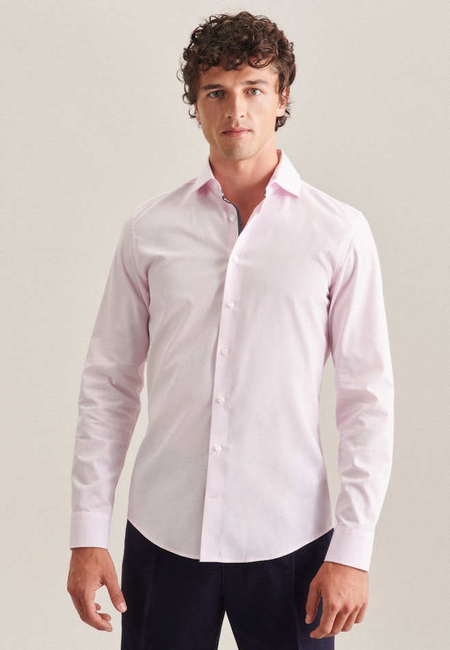 Bügelfreies Popeline Business Hemd in Slim mit Kentkragen in Rosa/Pink | Seidensticker Onlineshop