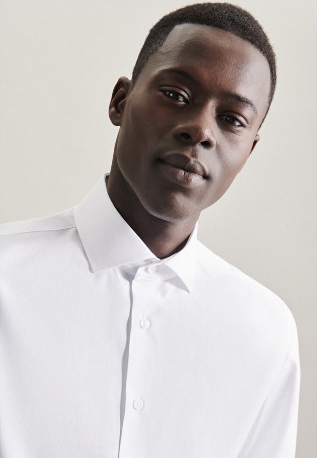 Non-iron Poplin Business Shirt in Slim with Kent-Collar in White |  Seidensticker Onlineshop