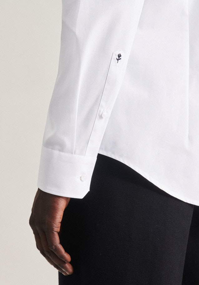 Non-iron Poplin Business Shirt in Slim with Kent-Collar in White |  Seidensticker Onlineshop