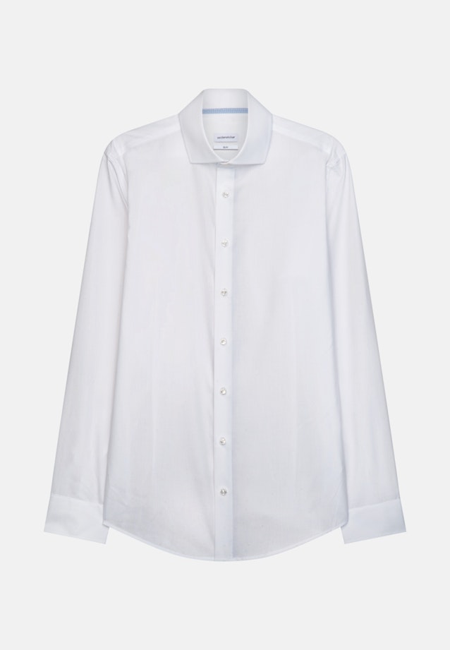 Chemise Business Slim Popeline Col Kent in Blanc |  Seidensticker Onlineshop