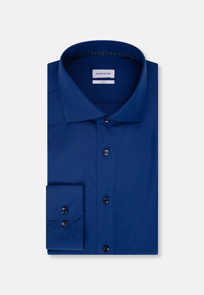 Slim Chemise d'affaires Uni dans Bleu Foncé | Boutique en ligne Seidensticker