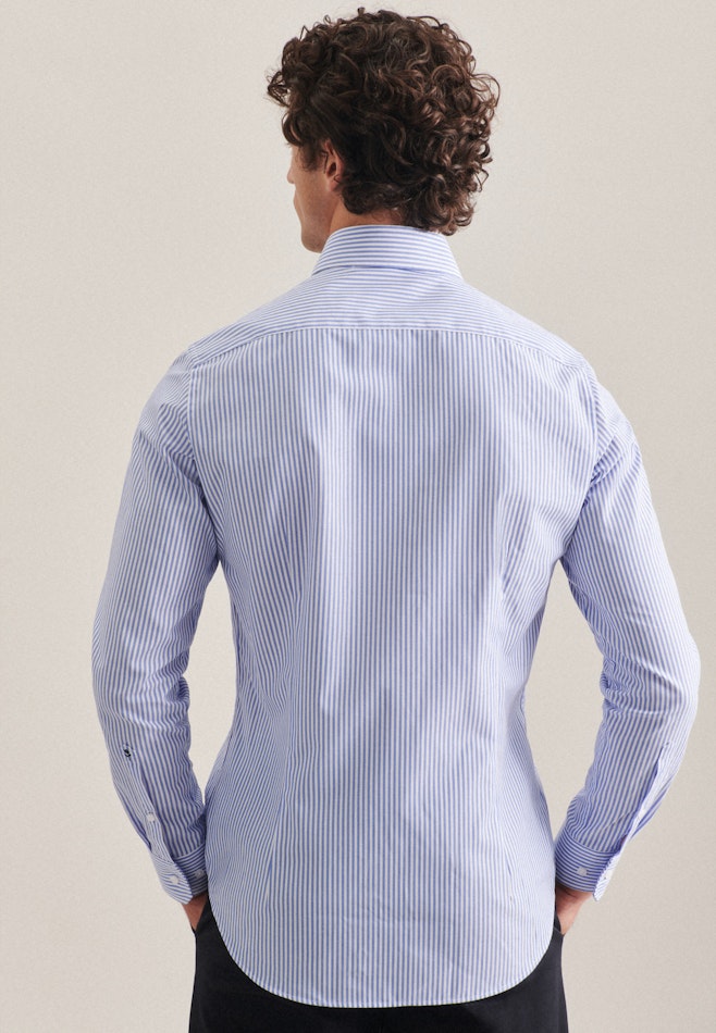 Slim Business Hemd Gestreift in Mittelblau | Seidensticker Onlineshop