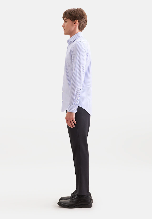 Slim Business Hemd Gestreift in Mittelblau |  Seidensticker Onlineshop