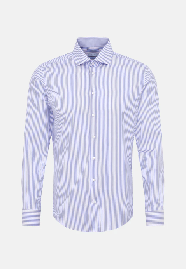 Slim Business Hemd Gestreift in Mittelblau |  Seidensticker Onlineshop