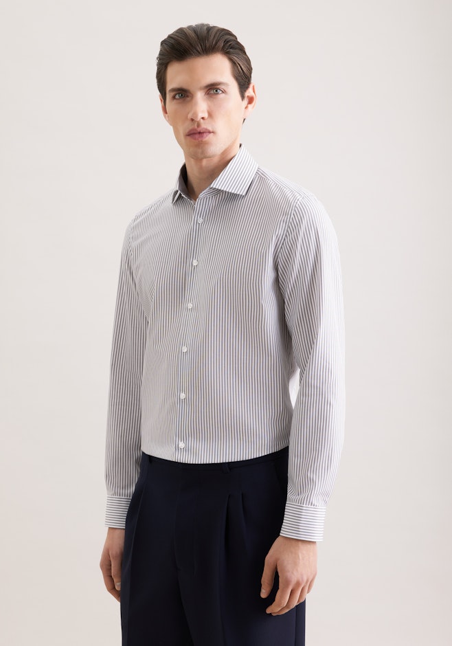 Slim Business Hemd Gestreift in Grau | Seidensticker Onlineshop