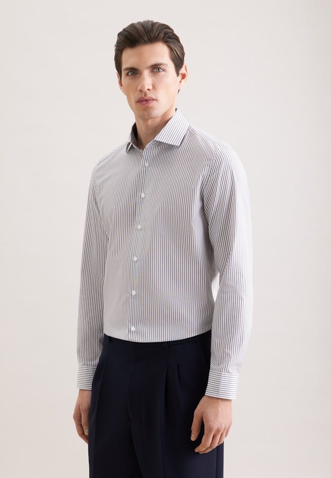 Slim Business shirt Stripes in Grey | Seidensticker online shop