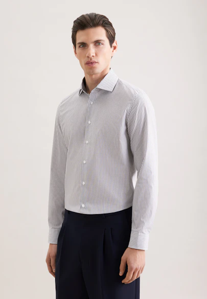 Slim Business Hemd Gestreift in Grau | Seidensticker Onlineshop
