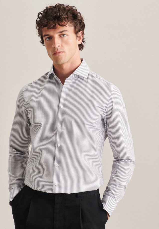 Slim Business Hemd Gestreift in Grau |  Seidensticker Onlineshop
