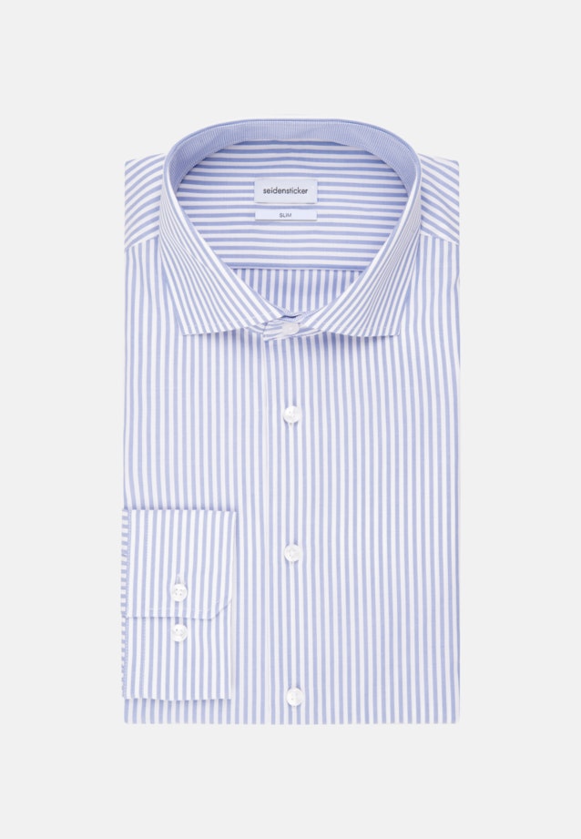 Non-iron Poplin Business Shirt in Slim with Kent-Collar in Light Blue |  Seidensticker Onlineshop