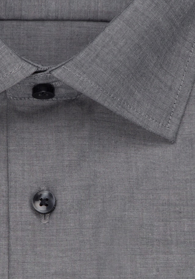 Non-iron Chambray Business Shirt in Shaped with Kent-Collar in Grey |  Seidensticker Onlineshop