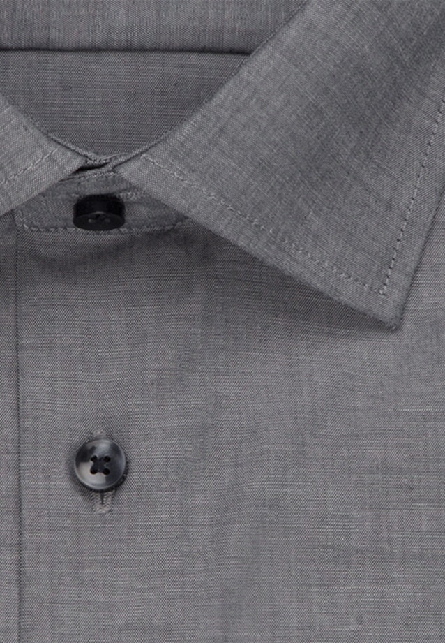 Bügelfreies Chambray Business Hemd in Shaped mit Kentkragen in Grau |  Seidensticker Onlineshop