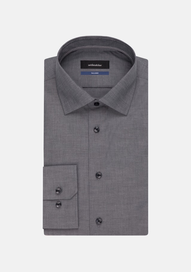 Non-iron Chambray Business overhemd in Shaped with Kentkraag in Grijs |  Seidensticker Onlineshop