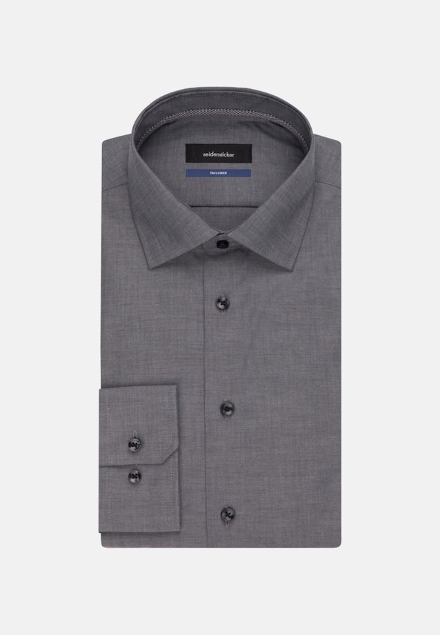 Bügelfreies Chambray Business Hemd in Shaped mit Kentkragen in Grau |  Seidensticker Onlineshop
