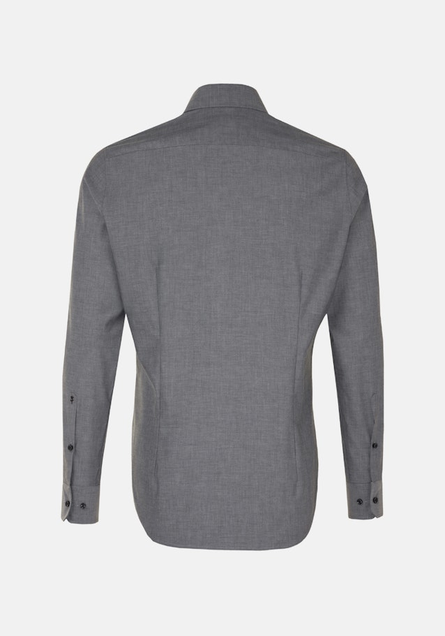 Non-iron Chambray Business Shirt in Shaped with Kent-Collar in Grey |  Seidensticker Onlineshop