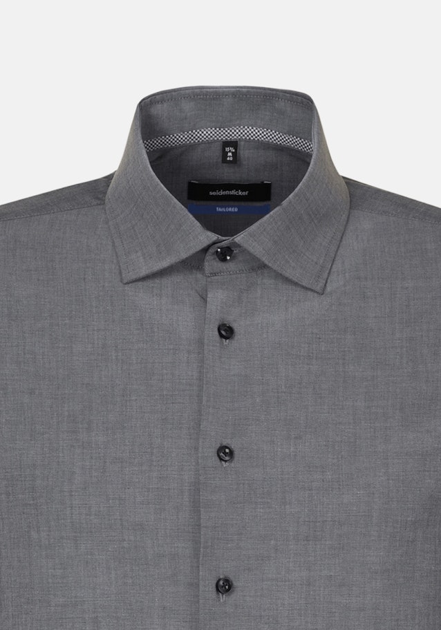 Non-iron Chambray Business Shirt in Shaped with Kent-Collar in Grey |  Seidensticker Onlineshop