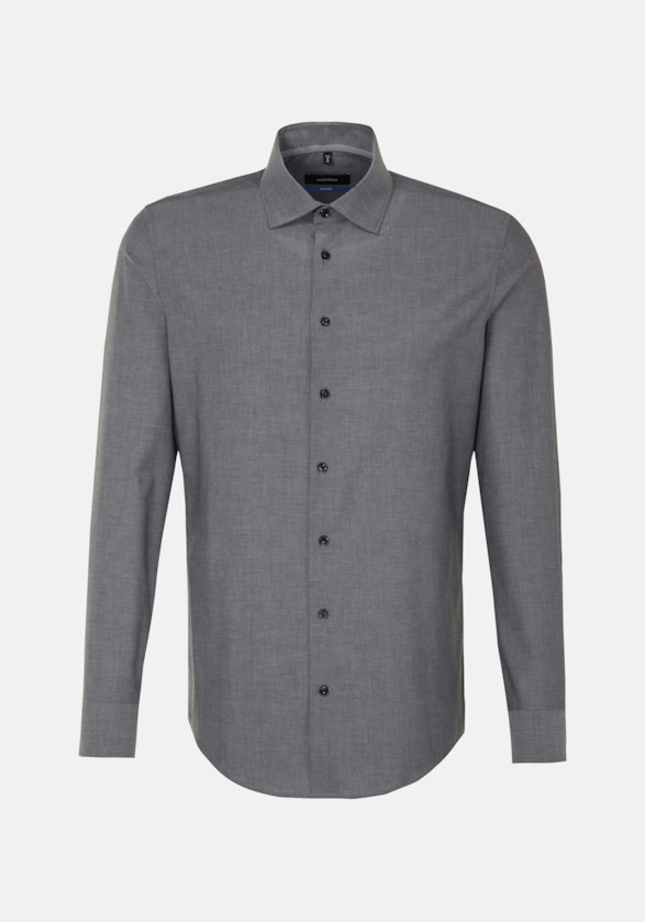 Non-iron Chambray Business overhemd in Shaped with Kentkraag in Grijs |  Seidensticker Onlineshop