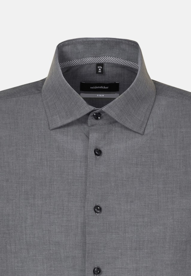 Bügelleichtes Popeline Business Hemd in X-Slim mit Kentkragen in Grau |  Seidensticker Onlineshop