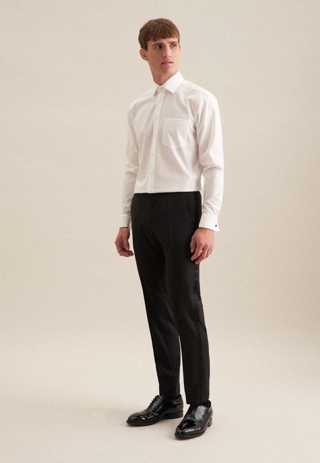 Non-iron Poplin Business Shirt in Regular with Kent-Collar in Ecru |  Seidensticker Onlineshop