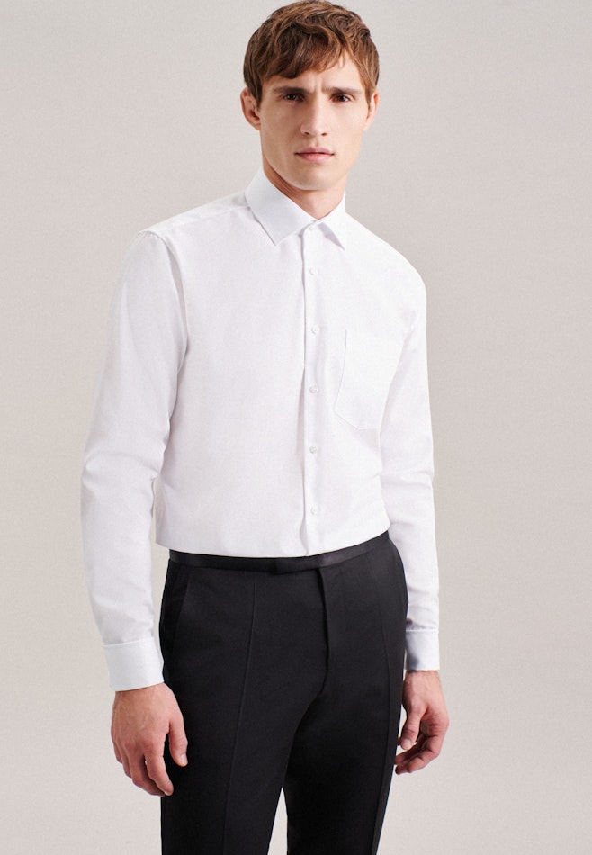 Non-iron Poplin Business Shirt in Regular with Kent-Collar in White | Seidensticker online shop