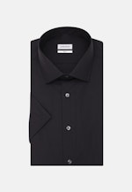 Non-iron Poplin Short sleeve Business Shirt in Slim with Kent-Collar in Black |  Seidensticker Onlineshop