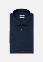 Non-iron Poplin Short sleeve Business Shirt in Slim with Kent-Collar in Dark Blue |  Seidensticker Onlineshop