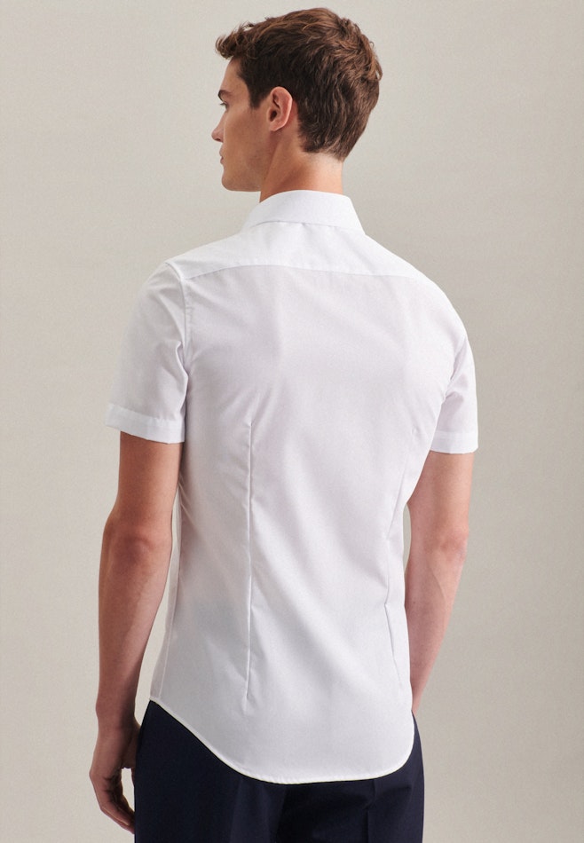 Non-iron Poplin Short sleeve Business Shirt in Slim with Kent-Collar in White | Seidensticker online shop