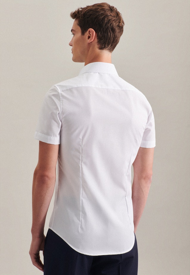 Non-iron Poplin Short sleeve Business Shirt in Slim with Kent-Collar in White |  Seidensticker Onlineshop