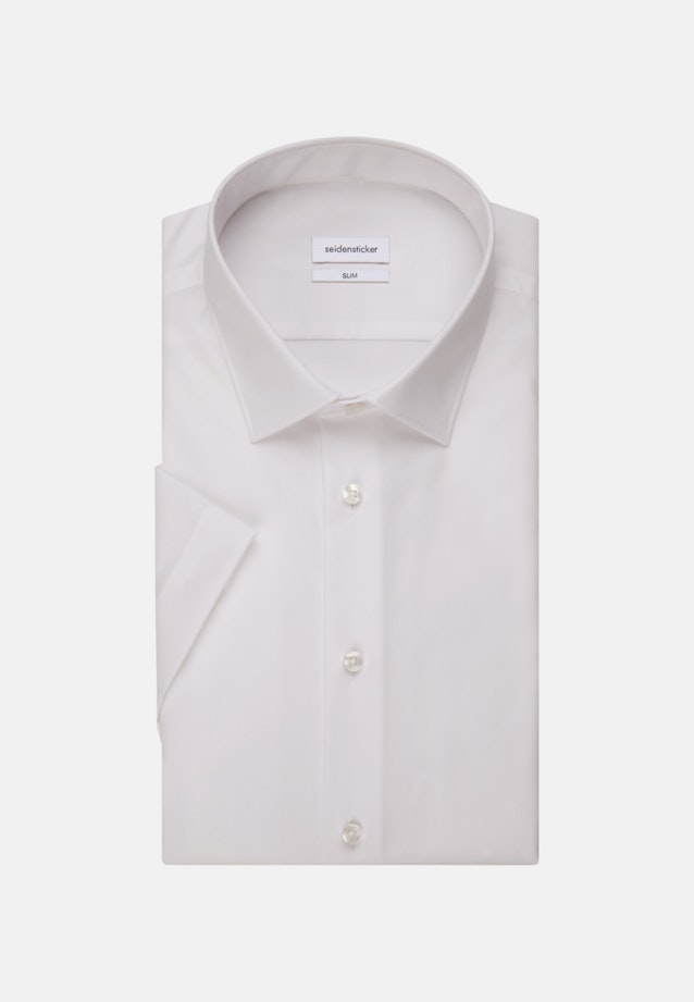 Non-iron Poplin Short sleeve Business Shirt in Slim with Kent-Collar in White |  Seidensticker Onlineshop