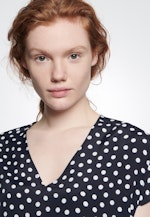 Regular fit Shirtbluse Punkte in Dunkelblau |  Seidensticker Onlineshop