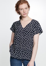 Regular fit Shirtbluse Punkte in Dunkelblau |  Seidensticker Onlineshop