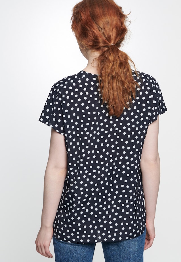 Regular fit Shirtbluse Punkte in Dunkelblau |  Seidensticker Onlineshop