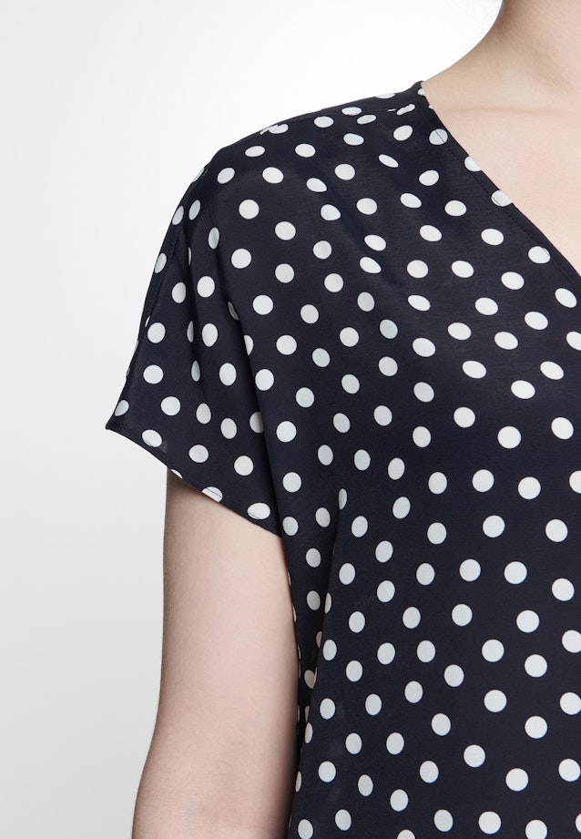 Regular fit Shirtbluse Punkte in Dunkelblau |  Seidensticker Onlineshop