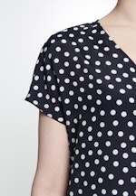 Regular fit Shirtbluse Punkte in Dunkelblau |  Seidensticker Onlineshop