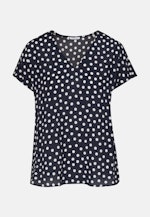 Regular fit Shirtbluse Punkte in Dunkelblau |  Seidensticker Onlineshop