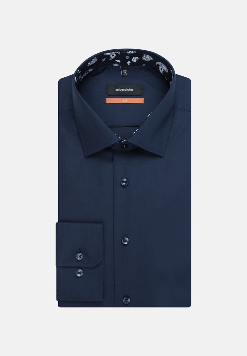 Non-iron Poplin Business Shirt in Regular with Kent-Collar
