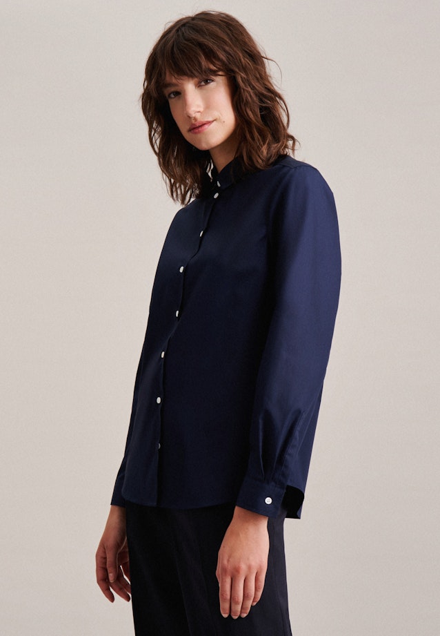 Poplin Shirt Blouse in Dark Blue |  Seidensticker Onlineshop