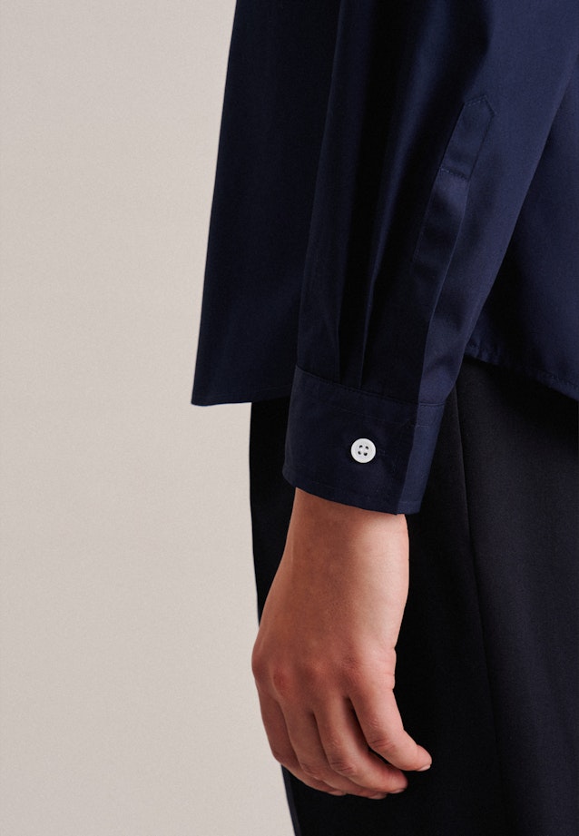 Poplin Shirt Blouse in Dark Blue |  Seidensticker Onlineshop